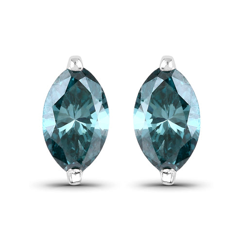 0.69 Carat Genuine Blue Diamond 14K White Gold Earrings by Bids.com