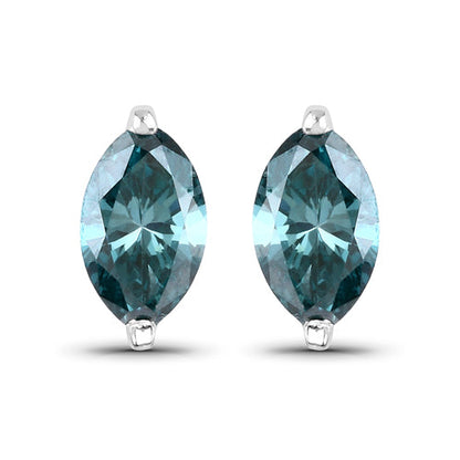0.69 Carat Genuine Blue Diamond 14K White Gold Earrings by Bids.com