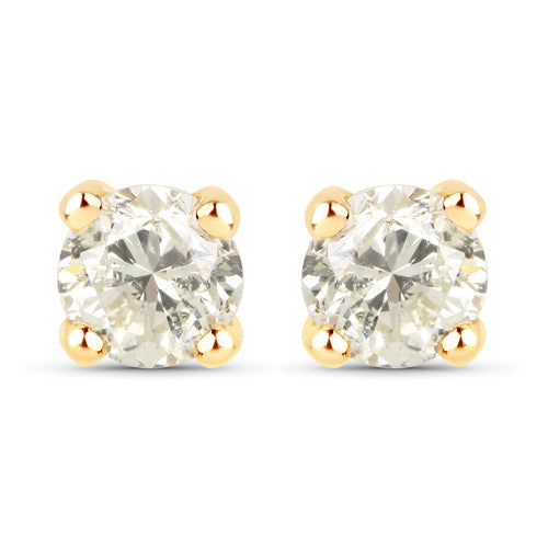 1.01 Carat Genuine LB Diamond 14K Yellow Gold Earrings by Bids.com