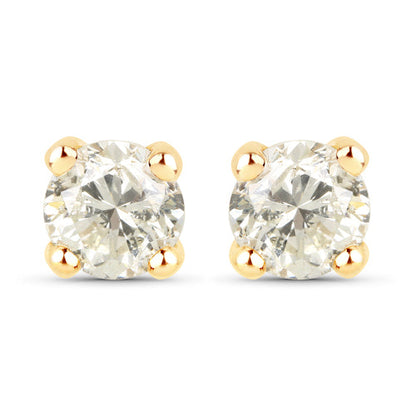 1.01 Carat Genuine LB Diamond 14K Yellow Gold Earrings by Bids.com