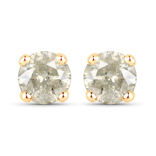 1.16 Carat Genuine LB Diamond 14K Yellow Gold Earrings by Bids.com