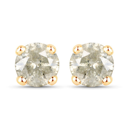 1.16 Carat Genuine LB Diamond 14K Yellow Gold Earrings by Bids.com
