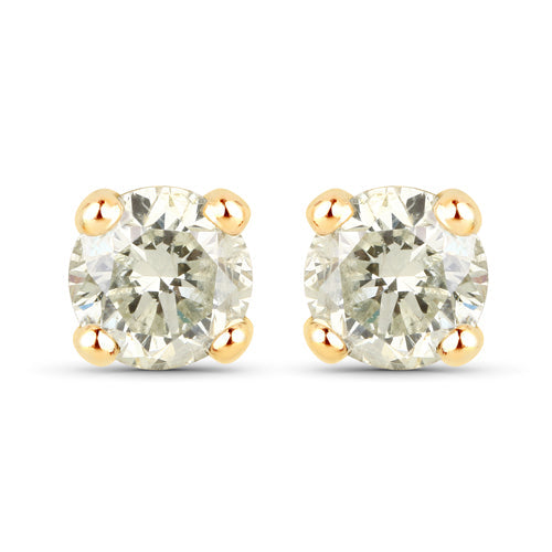 0.86 Carat Genuine LB Diamond 14K Yellow Gold Earrings by Bids.com