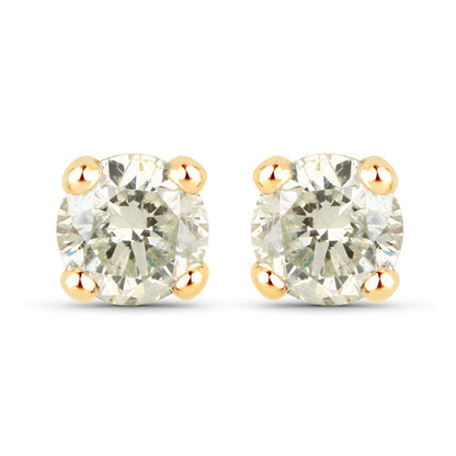 0.86 Carat Genuine LB Diamond 14K Yellow Gold Earrings by Bids.com