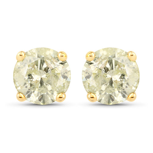 1.12 Carat Genuine LB Diamond 14K Yellow Gold Earrings by Bids.com