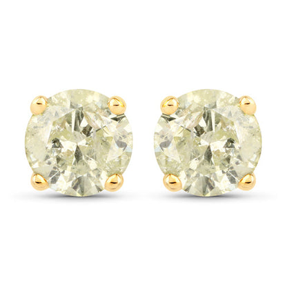 1.12 Carat Genuine LB Diamond 14K Yellow Gold Earrings by Bids.com