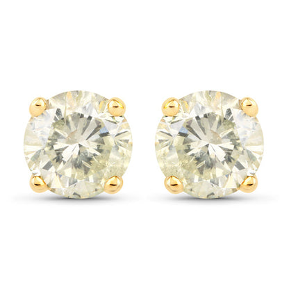 1.24 Carat Genuine LB Diamond 14K Yellow Gold Earrings by Bids.com