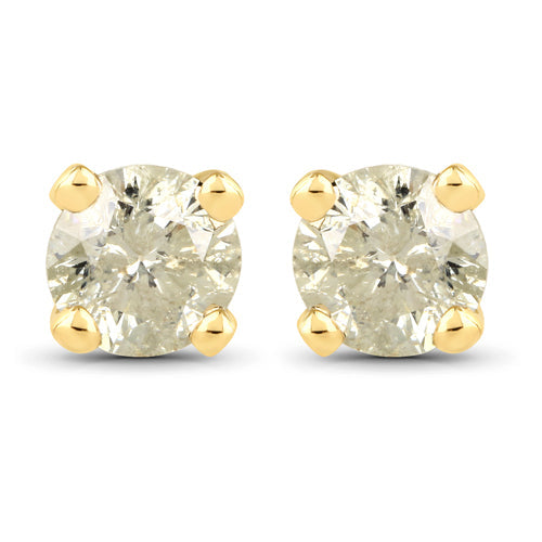 0.92 Carat Genuine LB Diamond 14K Yellow Gold Earrings by Bids.com