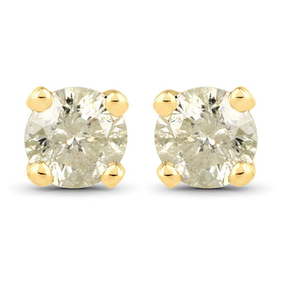 0.92 Carat Genuine LB Diamond 14K Yellow Gold Earrings by Bids.com