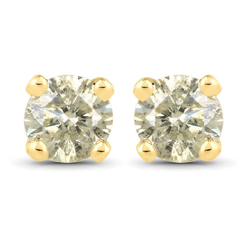 0.92 Carat Genuine LB Diamond 14K Yellow Gold Earrings by Bids.com