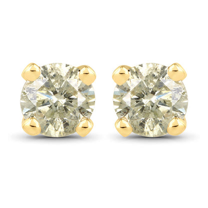 0.92 Carat Genuine LB Diamond 14K Yellow Gold Earrings by Bids.com