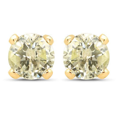 1.02 Carat Genuine LB Diamond 14K Yellow Gold Earrings by Bids.com