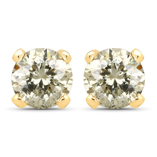 0.98 Carat Genuine LB Diamond 14K Yellow Gold Earrings by Bids.com