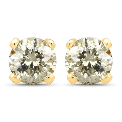 0.98 Carat Genuine LB Diamond 14K Yellow Gold Earrings by Bids.com