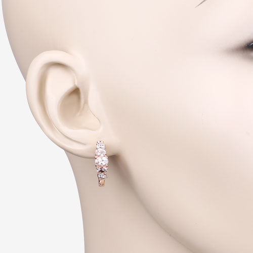 1.32 Carat Genuine Morganite and White Topaz .925 Sterling Silver Earrings by Bids.com