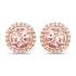 0.93 Carat Genuine Morganite and White Diamond 14K Rose Gold Earrings 