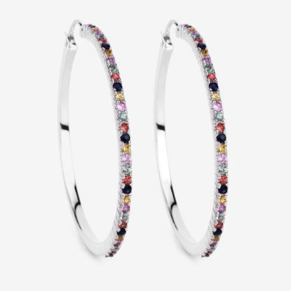 2.24 Carat Genuine Multi Sapphire .925 Sterling Silver Earrings by Bids.com