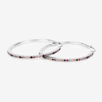 2.24 Carat Genuine Multi Sapphire .925 Sterling Silver Earrings by Bids.com