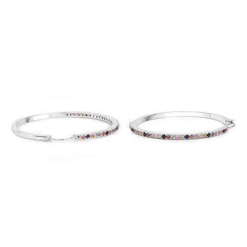2.24 Carat Genuine Multi Sapphire .925 Sterling Silver Earrings by Bids.com