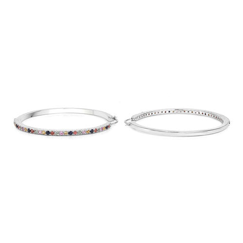 2.24 Carat Genuine Multi Sapphire .925 Sterling Silver Earrings by Bids.com