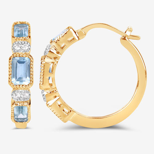 2.66 Carat Genuine Blue Topaz and White Topaz .925 Sterling Silver Earrings by Bids.com