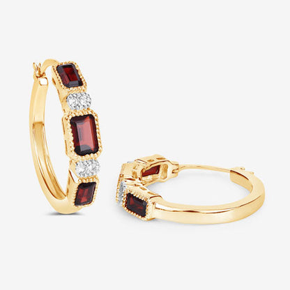 2.78 Carat Genuine Garnet and White Topaz .925 Sterling Silver Earrings  DestGlow