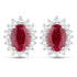 2.02 Carat Genuine Ruby and White Diamond 14K White Gold Earrings by Bids.com
