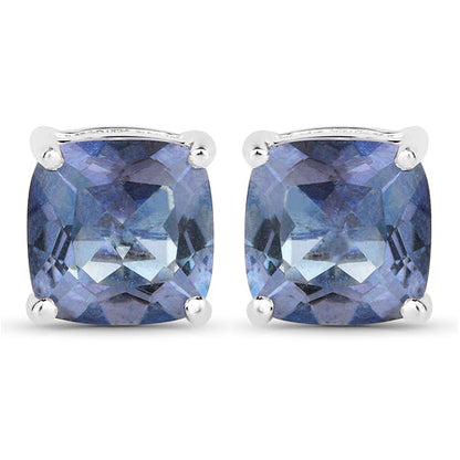 4.20cttw Royal Blue Mystic Quartz .925 Sterling Silver Earrings  DestGlow