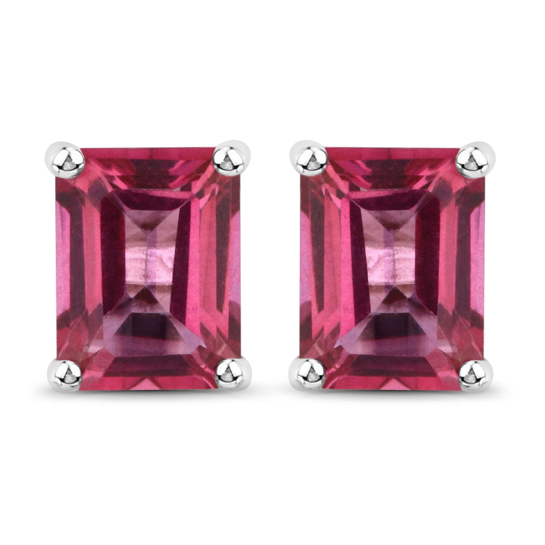 3.20 Carat Genuine Pink Topaz .925 Sterling Silver Earrings 