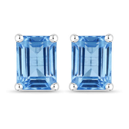 3.20 Carat Genuine Swiss Blue Topaz .925 Sterling Silver Earrings  DestGlow