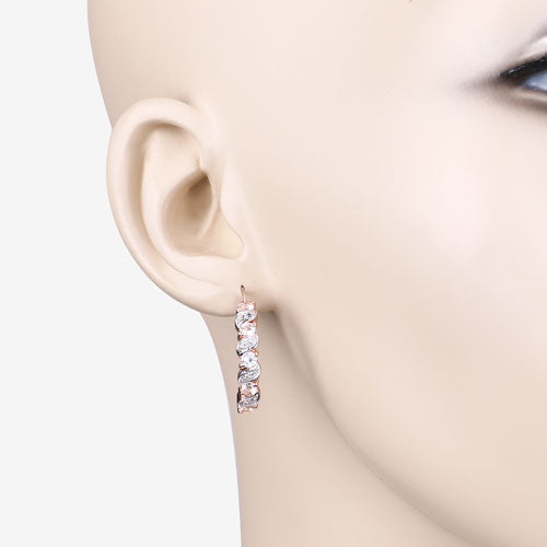 0.98 Carat Genuine Morganite and White Topaz .925 Sterling Silver Earrings by Bids.com
