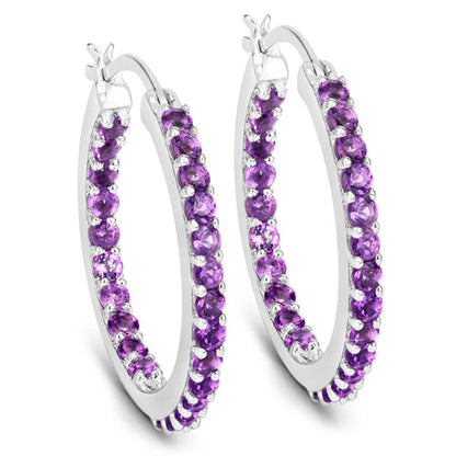 1.44 Carat Genuine Amethyst .925 Sterling Silver Earrings  DestGlow