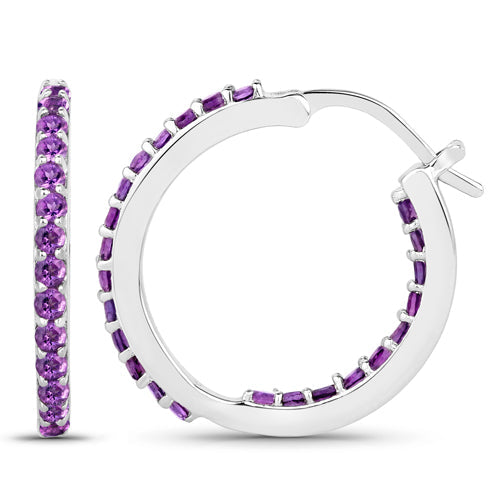 1.44 Carat Genuine Amethyst .925 Sterling Silver Earrings  DestGlow