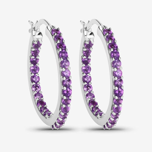 1.44 Carat Genuine Amethyst .925 Sterling Silver Earrings  DestGlow