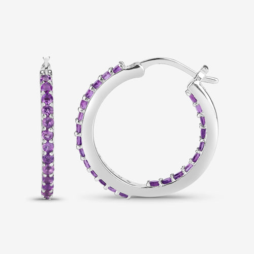 1.44 Carat Genuine Amethyst .925 Sterling Silver Earrings  DestGlow