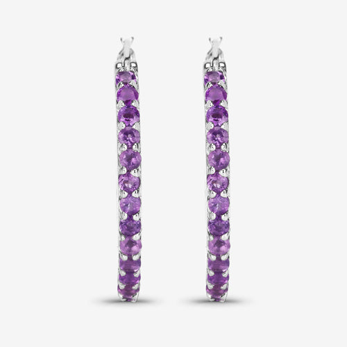 1.44 Carat Genuine Amethyst .925 Sterling Silver Earrings  DestGlow