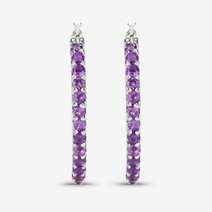 1.44 Carat Genuine Amethyst .925 Sterling Silver Earrings  DestGlow
