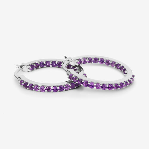 1.44 Carat Genuine Amethyst .925 Sterling Silver Earrings  DestGlow