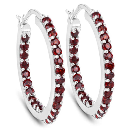 1.92 Carat Genuine Garnet .925 Sterling Silver Earrings  DestGlow