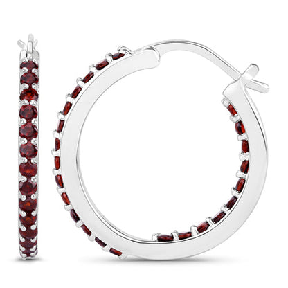 1.92 Carat Genuine Garnet .925 Sterling Silver Earrings  DestGlow