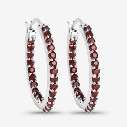 1.92 Carat Genuine Garnet .925 Sterling Silver Earrings  DestGlow