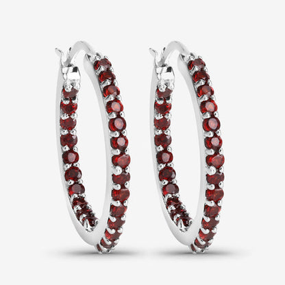 1.92 Carat Genuine Garnet .925 Sterling Silver Earrings  DestGlow