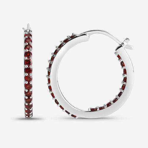 1.92 Carat Genuine Garnet .925 Sterling Silver Earrings  DestGlow