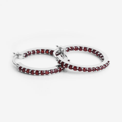 1.92 Carat Genuine Garnet .925 Sterling Silver Earrings  DestGlow
