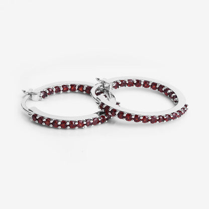 1.92 Carat Genuine Garnet .925 Sterling Silver Earrings  DestGlow
