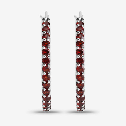 1.92 Carat Genuine Garnet .925 Sterling Silver Earrings  DestGlow