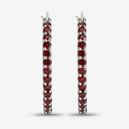1.92 Carat Genuine Garnet .925 Sterling Silver Earrings  DestGlow