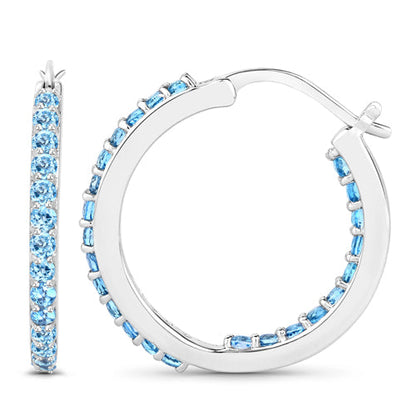 1.73 Carat Genuine Swiss Blue Topaz .925 Sterling Silver Earrings  DestGlow
