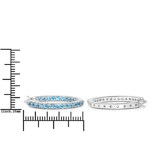 1.73 Carat Genuine Swiss Blue Topaz .925 Sterling Silver Earrings  DestGlow