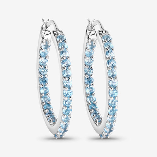 1.73 Carat Genuine Swiss Blue Topaz .925 Sterling Silver Earrings  DestGlow